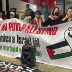 Manifestantes fazem ato pró-Palestina na USP