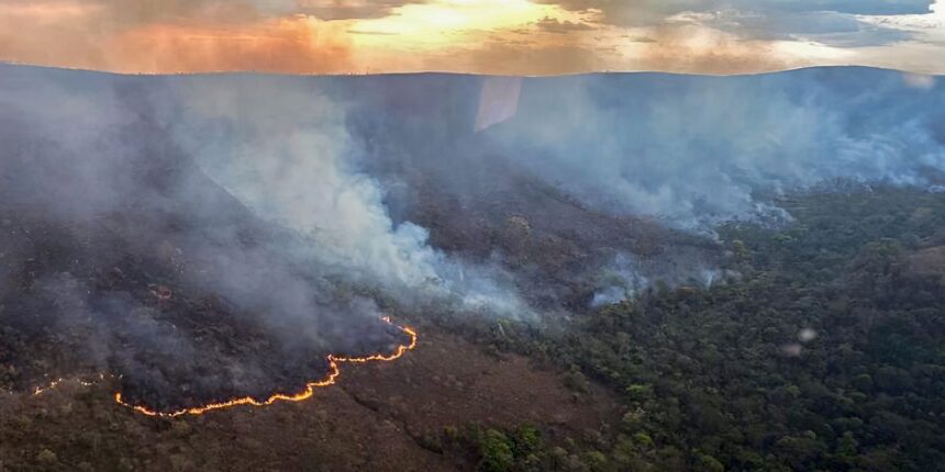 Incêndio queima 10 mil hectares do Parque da Chapada dos Veadeiros