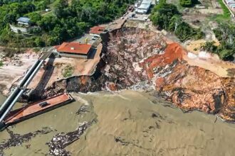 Porto em Manacapuru, no Amazonas, desaba em meio a obras